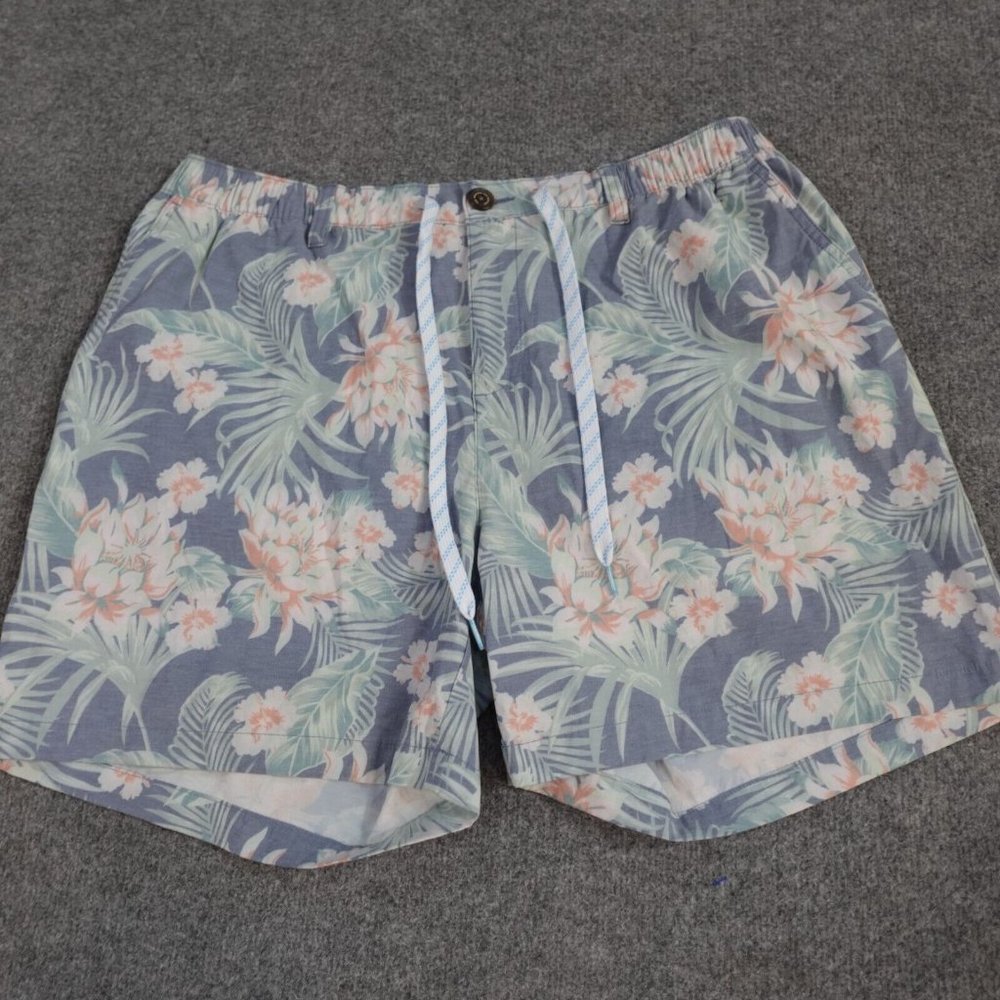 Chubbies Mens Shorts 2XL Blue Hybrid Chino Floral Print All Over Unlined 6" in